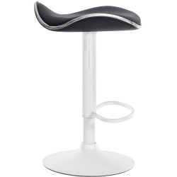 Taburete de bar Shanghai, piel sintética, blanco/negro