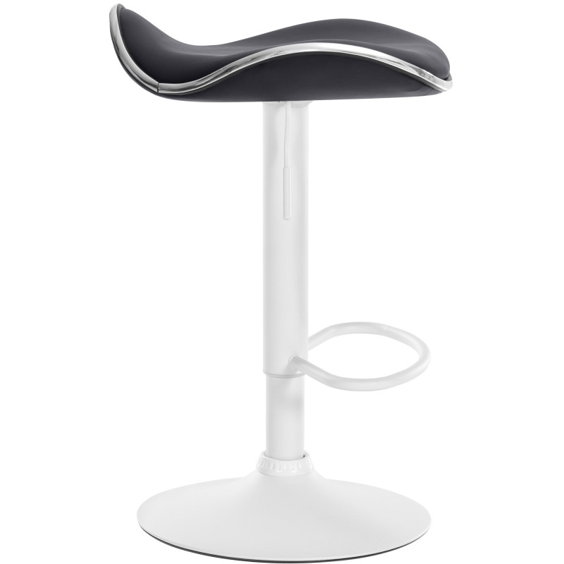 Taburete de bar Shanghai, piel sintética, blanco/negro