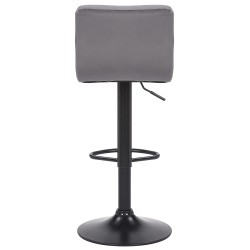 Juego de 4 taburetes de bar Feni en terciopelo gris