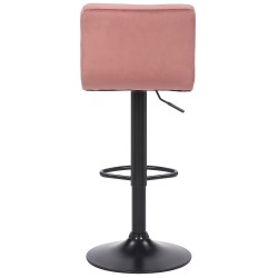 Juego de 4 taburetes de bar Feni en terciopelo rosa