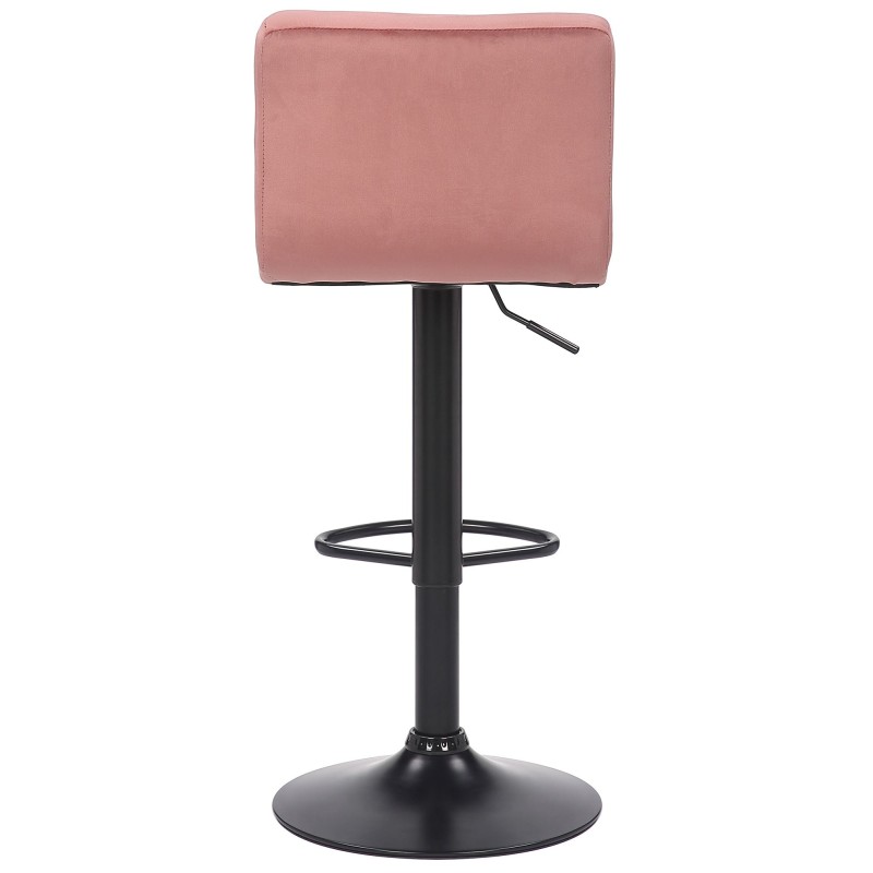 Juego de 4 taburetes de bar Feni en terciopelo rosa