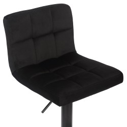 Juego de 4 taburetes de bar Feni de terciopelo negro