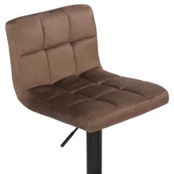 Juego de 4 taburetes de bar Feni en terciopelo marrón