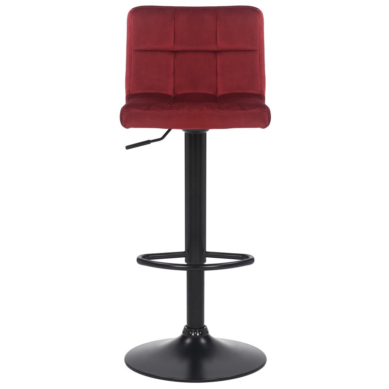 Juego de 4 taburetes de bar Feni en terciopelo rojo