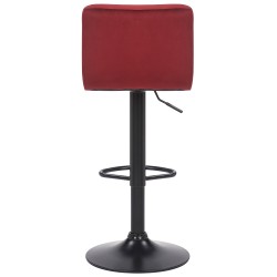 Juego de 4 taburetes de bar Feni en terciopelo rojo