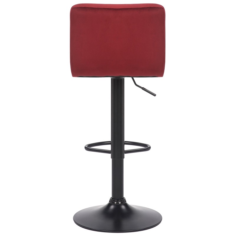 Juego de 4 taburetes de bar Feni en terciopelo rojo