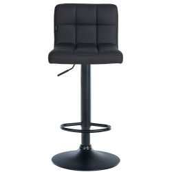 Juego de 4 taburetes de bar Feni, piel sintética negra