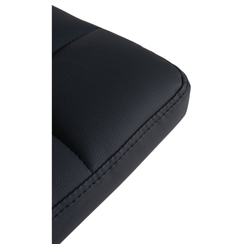 Juego de 4 taburetes de bar Feni, piel sintética negra