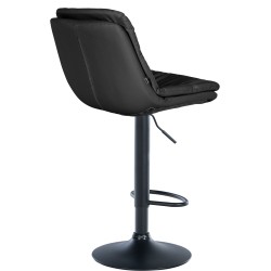 Taburete de bar Laurel, piel sintética negra