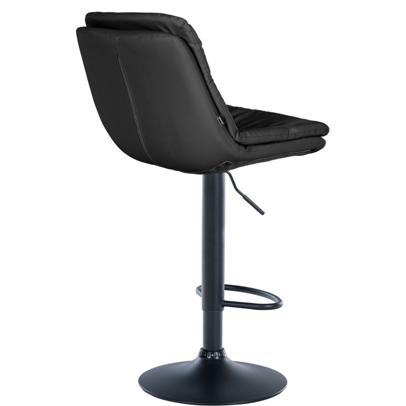 Taburete de bar Laurel, piel sintética negra