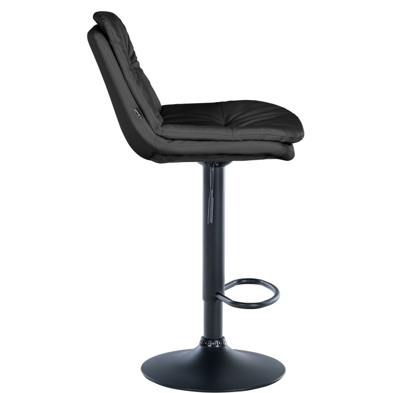Taburete de bar Laurel, piel sintética negra