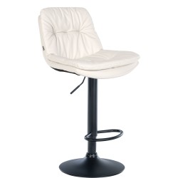 Taburete de bar Laurel en piel sintética blanca y negra