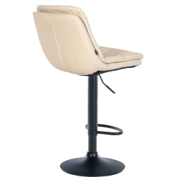 Taburete de bar Laurel en piel sintética color negro y crema
