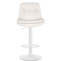 Taburete de bar Laurel de piel sintética blanca