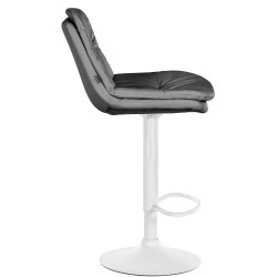 Taburete de bar Laurel de piel sintética blanco y gris