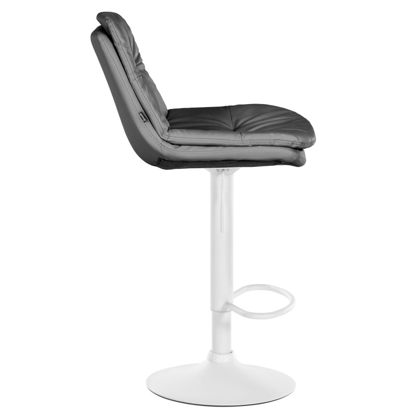 Taburete de bar Laurel de piel sintética blanco y gris