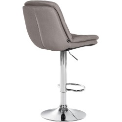 Taburete de bar Laurel en tela gris cromo