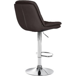 Taburete de bar Laurel en tela cromada gris oscuro