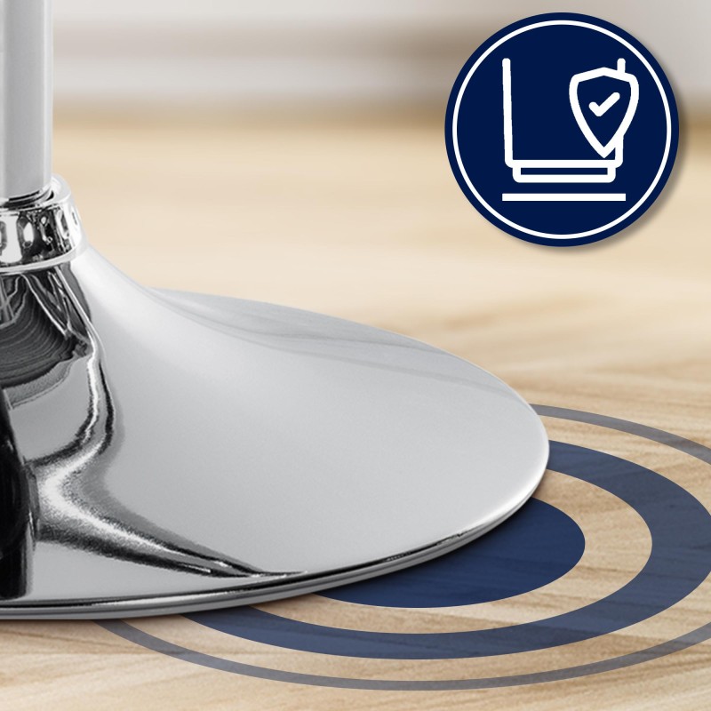 Taburete de bar Laurel en tela cromada color topo