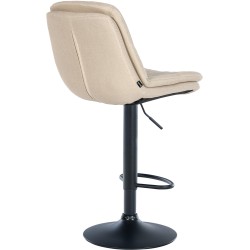 Taburete de bar Laurel en tela negra y crema