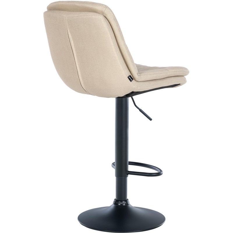Taburete de bar Laurel en tela negra y crema