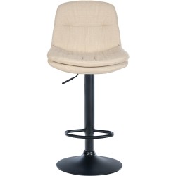 Taburete de bar Laurel en tela negra y crema