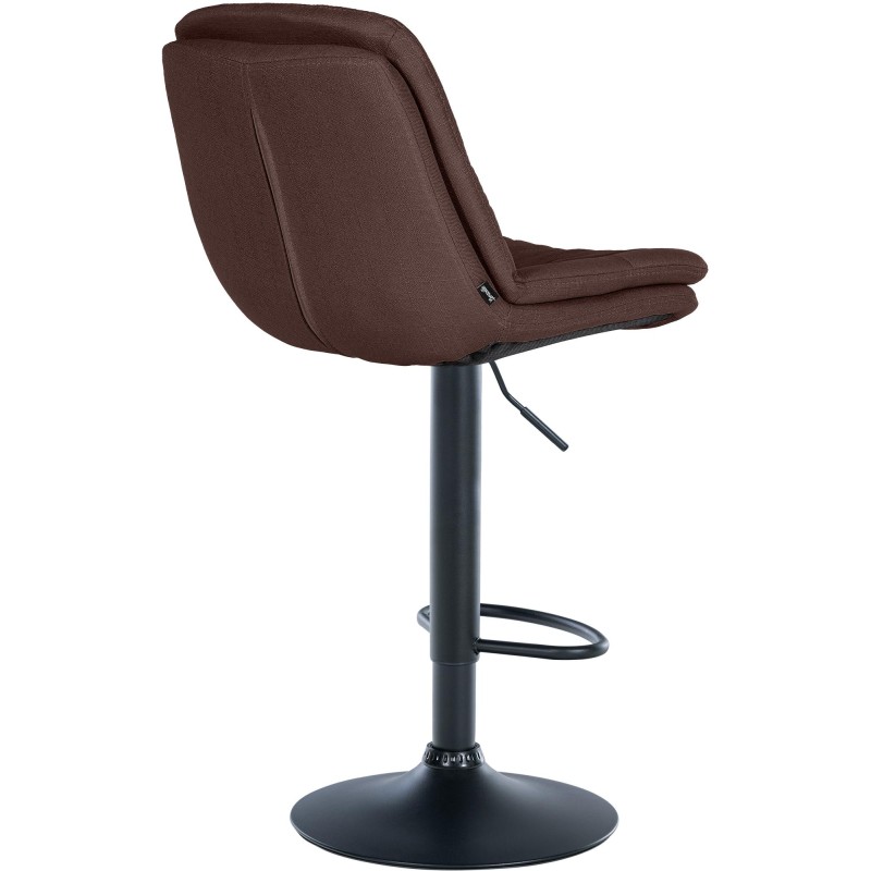 Taburete de bar Laurel en tela negra y marrón