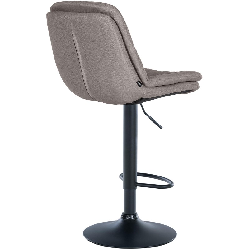 Taburete de bar Laurel en tela negra y gris