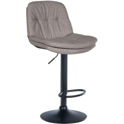 Taburete de bar Laurel en tela negra y gris