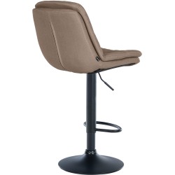 Taburete de bar Laurel en tela negra topo