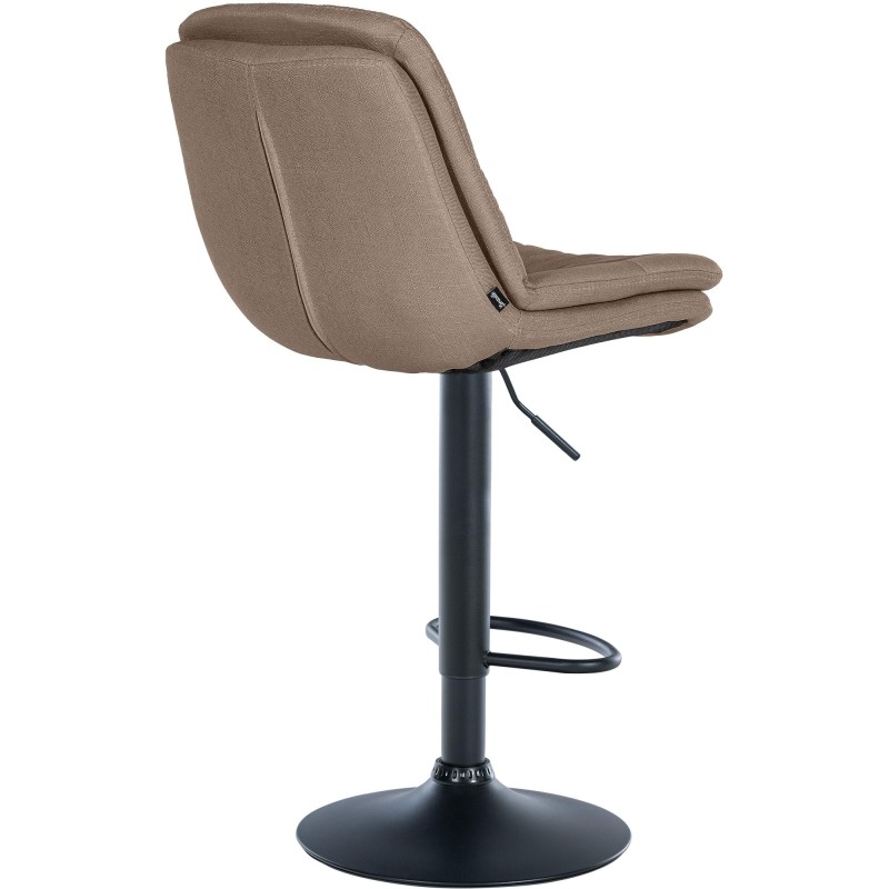 Taburete de bar Laurel en tela negra topo