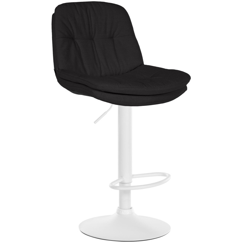 Taburete de bar Laurel en tela blanca y negra