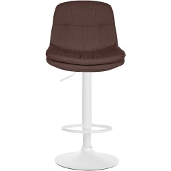 Taburete de bar Laurel en tela blanca y marrón