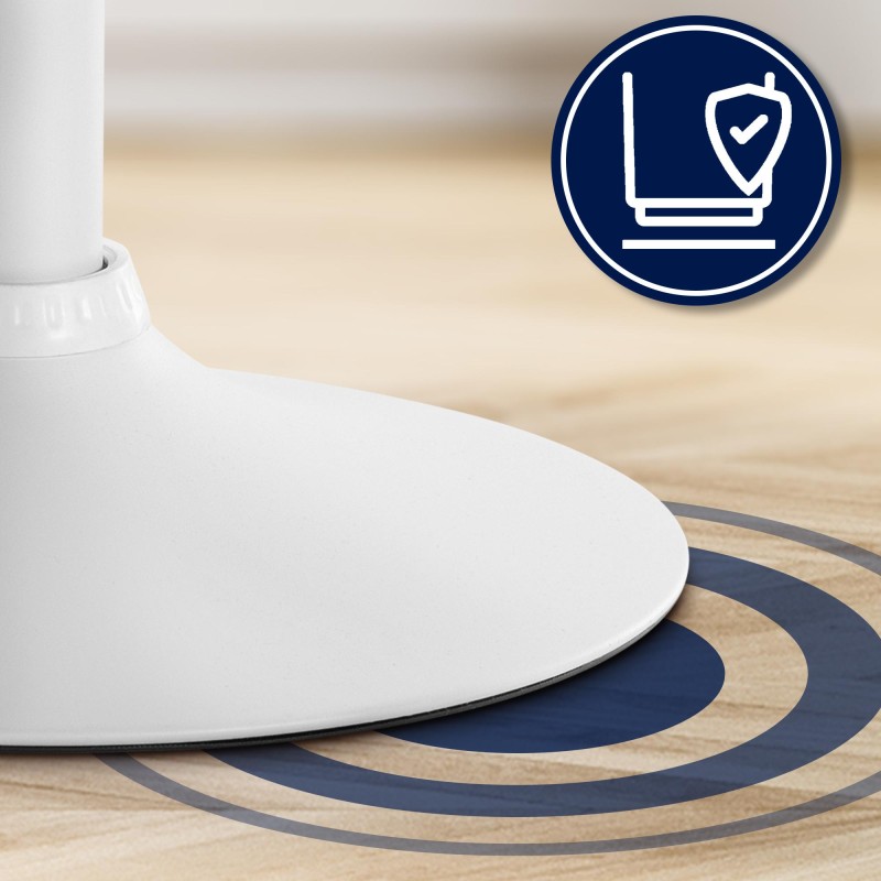 Taburete de bar Laurel en tela blanca y gris