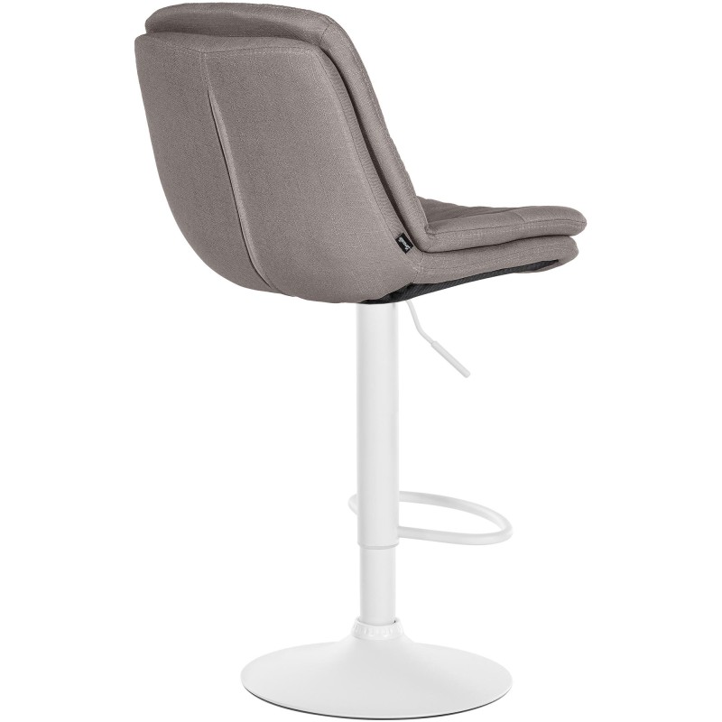 Taburete de bar Laurel en tela blanca y gris