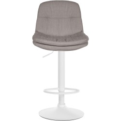 Taburete de bar Laurel en tela blanca y gris