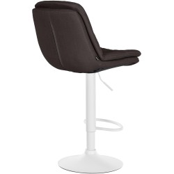 Taburete de bar Laurel en tela blanca y gris oscuro