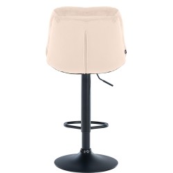 Taburete de bar Laurel en terciopelo negro y crema