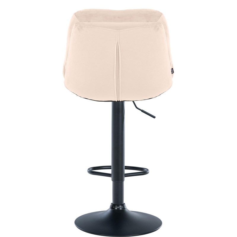 Taburete de bar Laurel en terciopelo negro y crema