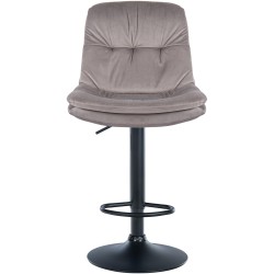 Taburete de bar Laurel en terciopelo negro y gris