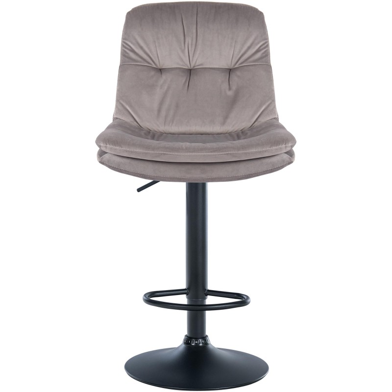 Taburete de bar Laurel en terciopelo negro y gris