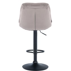 Taburete de bar Laurel en terciopelo negro y gris