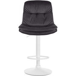 Taburete de bar Laurel en terciopelo blanco y negro