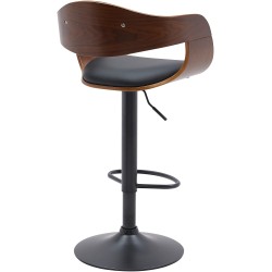 Juego de 2 taburetes de bar Kingston B en nogal/piel sintética negra Juego de 2 taburetes de bar Kingston B en nogal/piel sintética negra