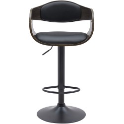 Juego de 2 taburetes de bar Kingston B en piel sintética negra/gris Juego de 2 taburetes de bar Kingston B en piel sintética negra/gris