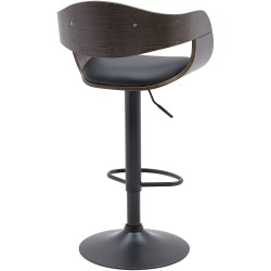 Juego de 2 taburetes de bar Kingston B en piel sintética negra/gris Juego de 2 taburetes de bar Kingston B en piel sintética negra/gris