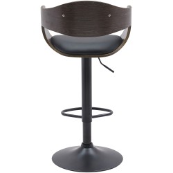 Juego de 2 taburetes de bar Kingston B en piel sintética negra/gris Juego de 2 taburetes de bar Kingston B en piel sintética negra/gris
