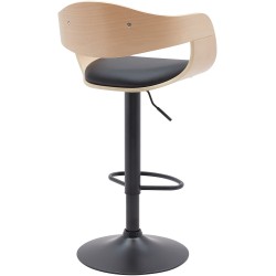 Juego de 2 taburetes de bar Kingston B en piel sintética natural/negra Juego de 2 taburetes de bar Kingston B en piel sintética natural/negra