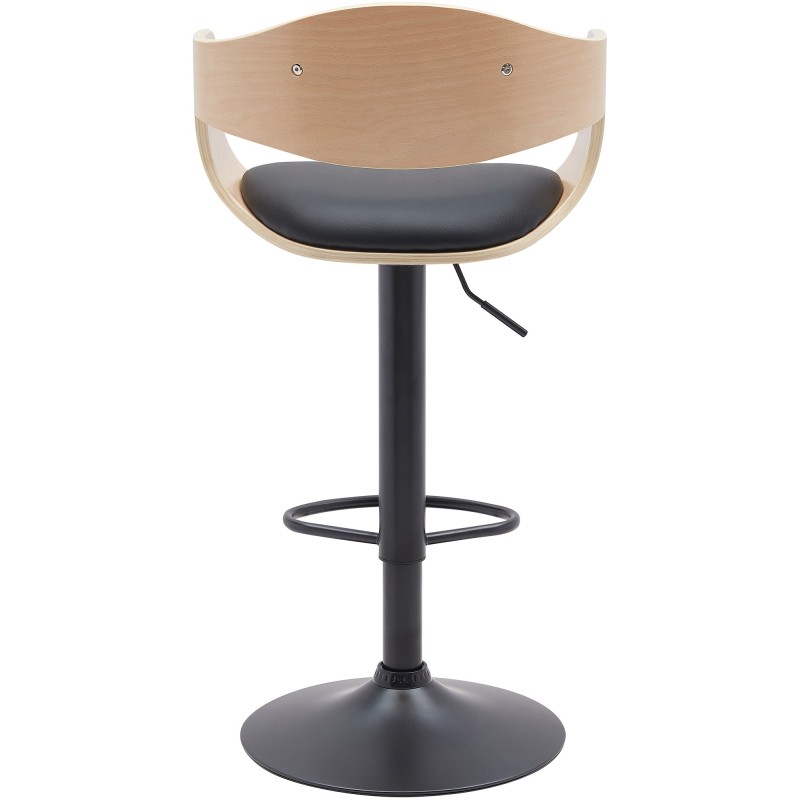 Juego de 2 taburetes de bar Kingston B en piel sintética natural/negra