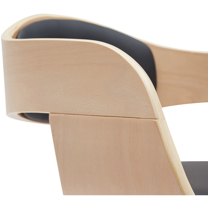 Juego de 2 taburetes de bar Kingston B en piel sintética natural/negra